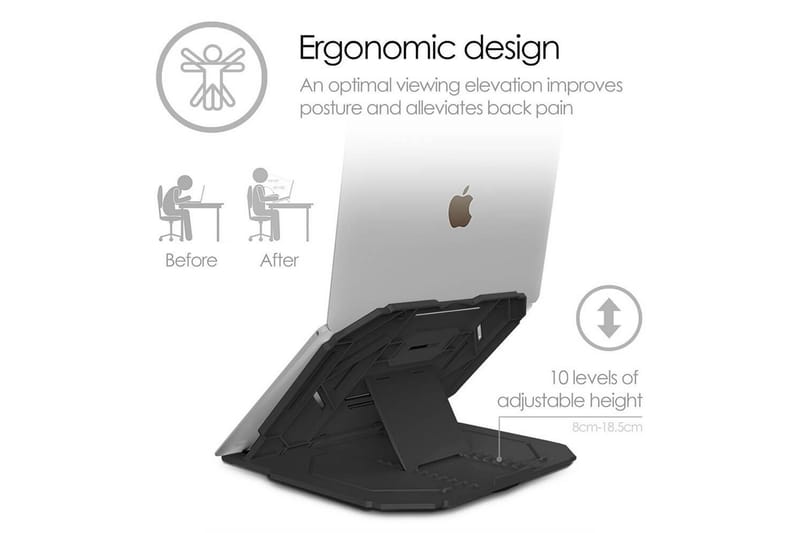 Laptopställ Desire2 2-in-1 360 Roterbar Svart - Svart - Förvaring - Småförvaring - Förvaringsställ - Laptopställ