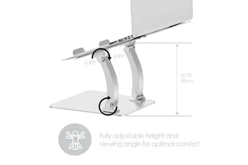Laptopställ Desire2 Dual Pivot Riser Justerbar Aluminium Silver - Silver - Förvaring - Småförvaring - Förvaringsställ - Laptopställ