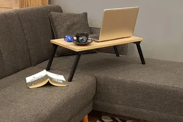 Nekeisha Laptopställ 25 cm - Trä/natur/Svart - Förvaring - Småförvaring - Förvaringsställ - Laptopställ