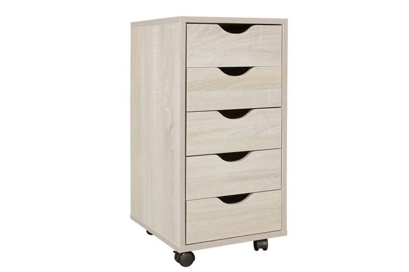 Rullkontejner Wohnling 5 lådor med folierad spånskiva och hjul, modern stil Sonoma - Sonoma - Förvaring - Småförvaring - Förvaringsställ - Laptopställ