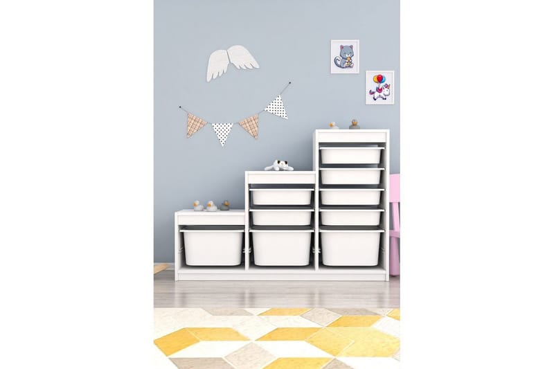 Flerfunktionsskåp Mobin Vit - Vit - Förvaring - Småförvaring - Förvaringslåda