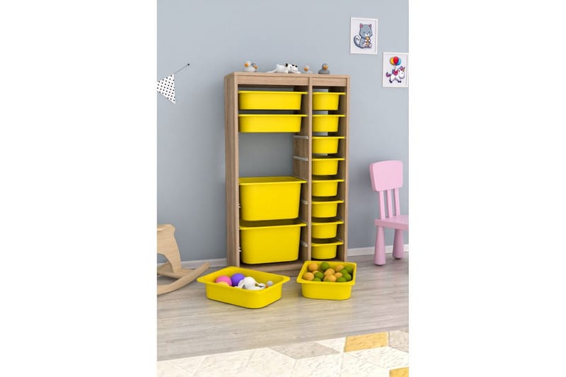 Flerfunktionsskåp Montana (69 x 112.2 x 29.6 cm) Sonomo / Gul - Sonomo / Gul - Förvaring - Småförvaring - Förvaringslåda