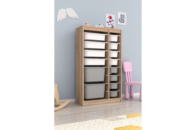 Flerfunktionsskåp Montana (69 x 112.2 x 29.6 cm) Sonomo Vit / Grå - Sonomo Vit / Grå - Förvaring - Småförvaring - Förvaringslåda