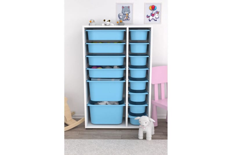 Flerfunktionsskåp Ravielwich (69,5 x 109 x 30 cm) Blå - Blå - Förvaring - Småförvaring - Förvaringslåda