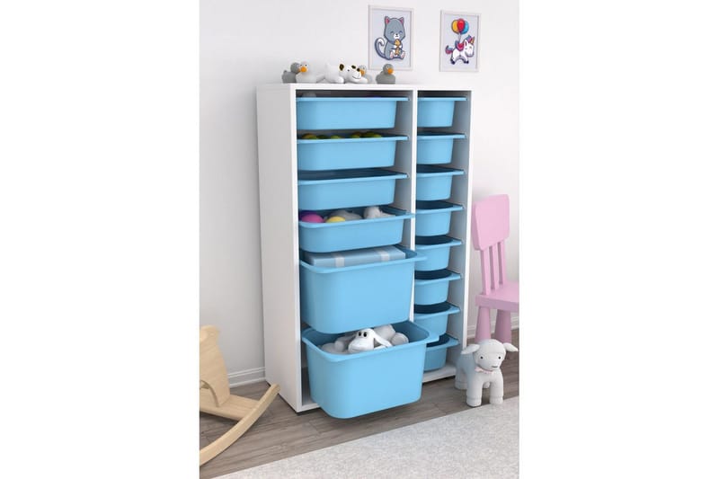 Flerfunktionsskåp Ravielwich (69,5 x 109 x 30 cm) Blå - Blå - Förvaring - Småförvaring - Förvaringslåda