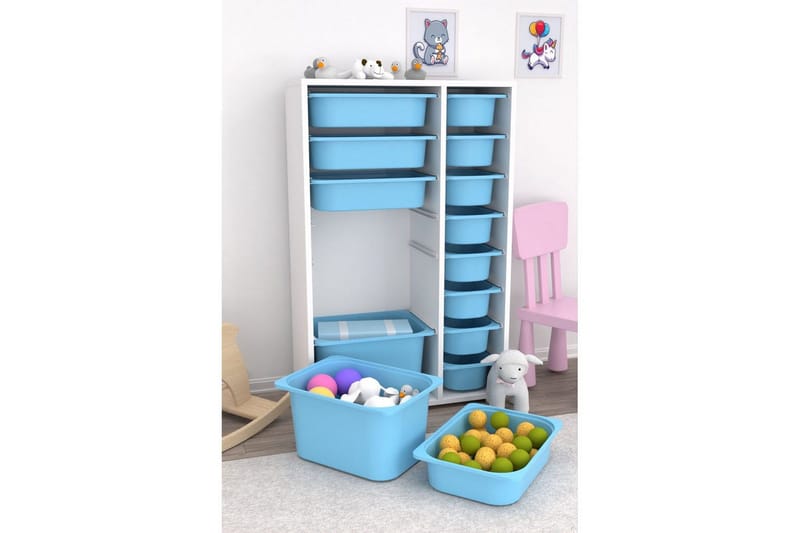 Flerfunktionsskåp Ravielwich (69,5 x 109 x 30 cm) Blå - Blå - Förvaring - Småförvaring - Förvaringslåda