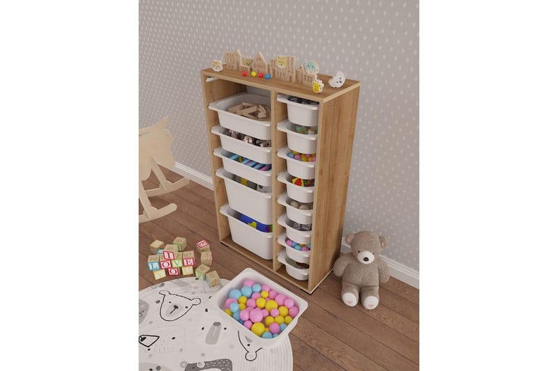 Flerfunktionsskåp Ravielwich (69,5 x 109 x 30 cm) Ek / Vit - Ek / Vit - Förvaring - Småförvaring - Förvaringslåda
