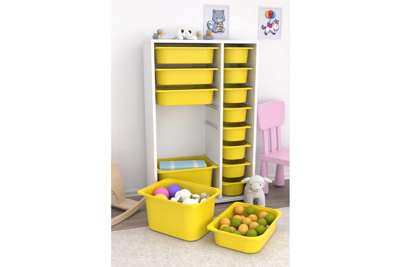 Flerfunktionsskåp Ravielwich (69,5 x 109 x 30 cm) Gul - Gul - Förvaring - Småförvaring - Förvaringslåda