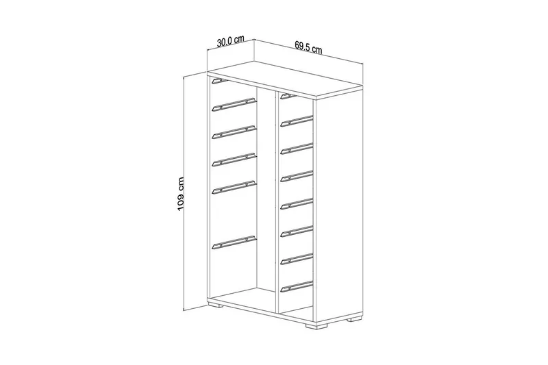 Flerfunktionsskåp Ravielwich (69,5 x 109 x 30 cm) Vit / Blå - Vit / Blå - Förvaring - Småförvaring - Förvaringslåda