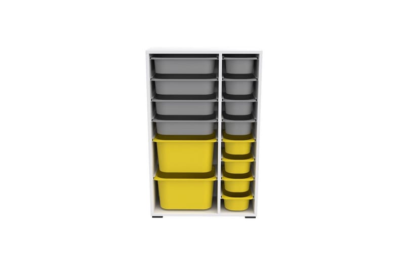 Flerfunktionsskåp Ravielwich (69,5 x 109 x 30 cm) Vit / Grå / Gul - Vit / Grå / Gul - Förvaring - Småförvaring - Förvaringslåda
