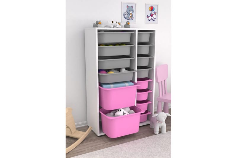 Flerfunktionsskåp Ravielwich (69,5 x 109 x 30 cm) Vit / Grå / Veyaa - Vit / Grå / Veyaa - Förvaring - Småförvaring - Förvaringslåda