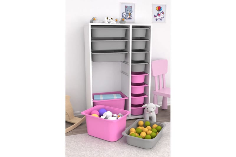 Flerfunktionsskåp Ravielwich (69,5 x 109 x 30 cm) Vit / Grå / Veyaa - Vit / Grå / Veyaa - Förvaring - Småförvaring - Förvaringslåda