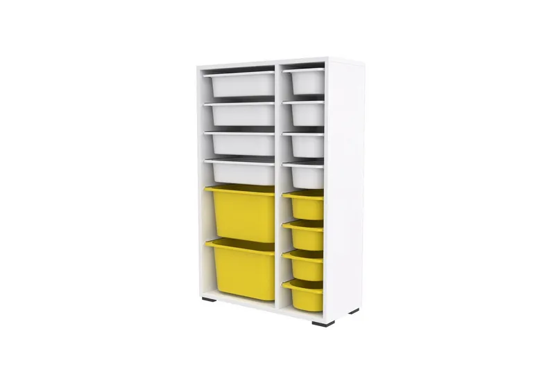 Flerfunktionsskåp Ravielwich (69,5 x 109 x 30 cm) Vit / Gul, Vit / Gul