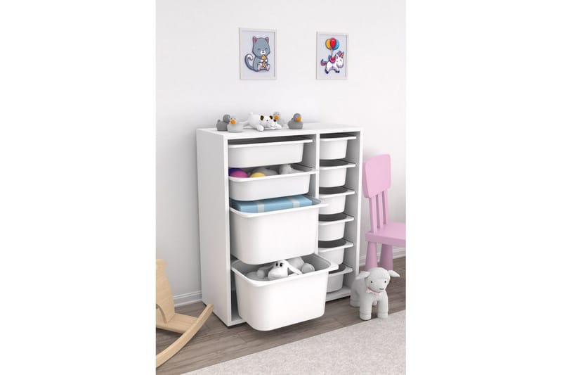 Flerfunktionsskåp Sosan K6B Vit - Vit - Förvaring - Småförvaring - Förvaringslåda