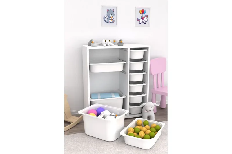 Flerfunktionsskåp Sosan K6B Vit - Vit - Förvaring - Småförvaring - Förvaringslåda