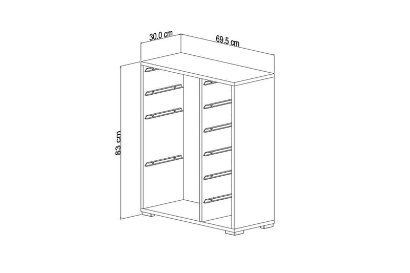 Flerfunktionsskåp Sosan K6U Vit / Grå / Gul - Vit / Grå / Gul - Förvaring - Småförvaring - Förvaringslåda