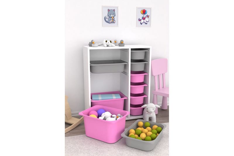 Flerfunktionsskåp Sosan K6U Vit / Grå / Veyaa - Vit / Grå / Veyaa - Förvaring - Småförvaring - Förvaringslåda