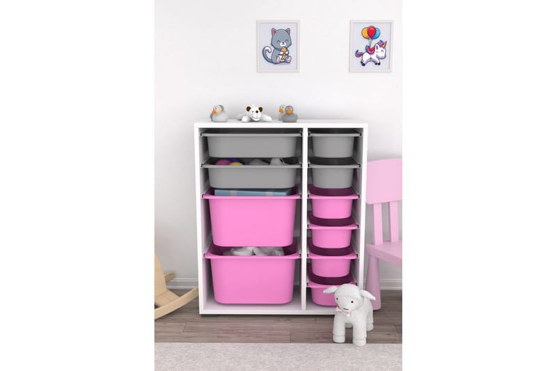 Flerfunktionsskåp Sosan K6U Vit / Grå / Veyaa - Vit / Grå / Veyaa - Förvaring - Småförvaring - Förvaringslåda