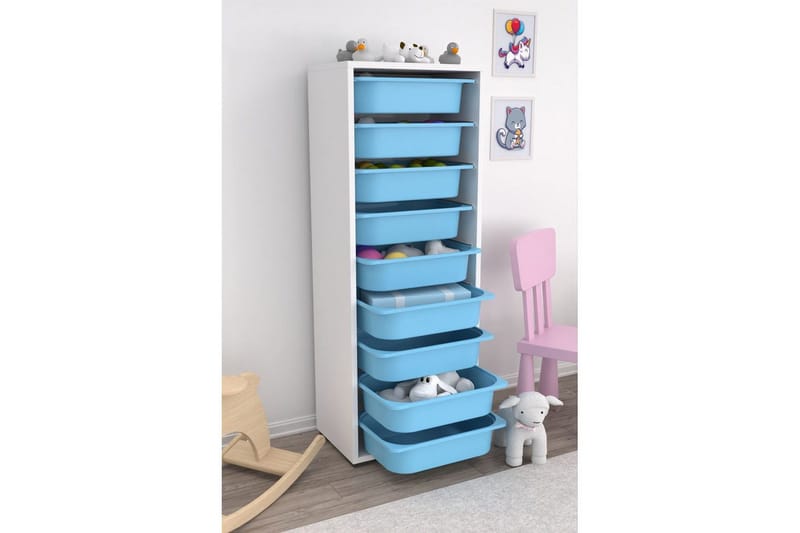 Flerfunktionsskåp Stribor Vit / Blå - Vit / Blå - Förvaring - Småförvaring - Förvaringslåda