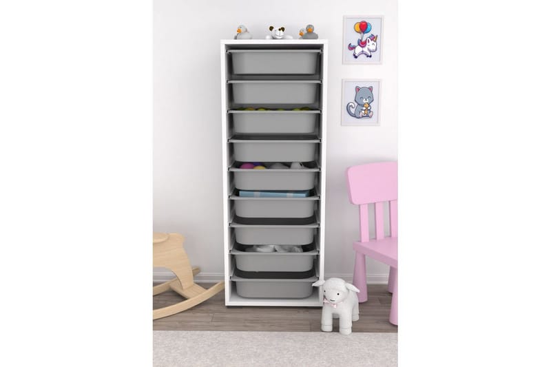 Flerfunktionsskåp Stribor Vit / Grå - Vit / Grå - Förvaring - Småförvaring - Förvaringslåda