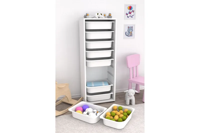 Flerfunktionsskåp Stribor Vit - Vit - Förvaring - Småförvaring - Förvaringslåda