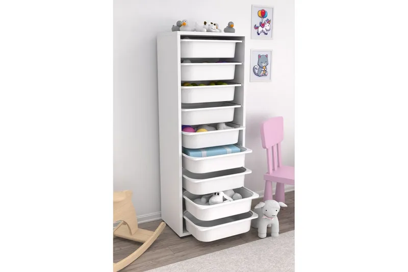 Flerfunktionsskåp Stribor Vit - Vit - Förvaring - Småförvaring - Förvaringslåda