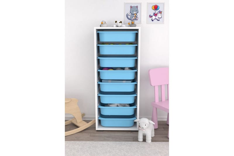 Flerfunktionsskåp Versa Vit / Blå - Vit / Blå - Förvaring - Småförvaring - Förvaringslåda