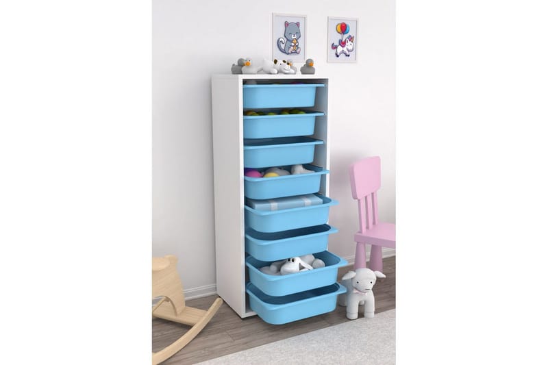 Flerfunktionsskåp Versa Vit / Blå - Vit / Blå - Förvaring - Småförvaring - Förvaringslåda