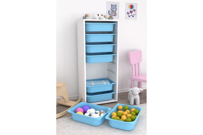 Flerfunktionsskåp Versa Vit / Blå - Vit / Blå - Förvaring - Småförvaring - Förvaringslåda