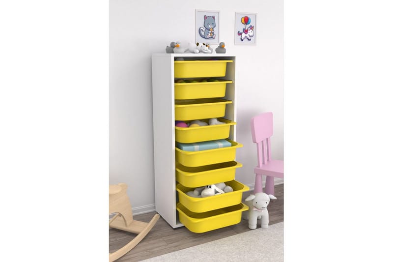 Flerfunktionsskåp Versa Vit / Gul - Vit / Gul - Förvaring - Småförvaring - Förvaringslåda