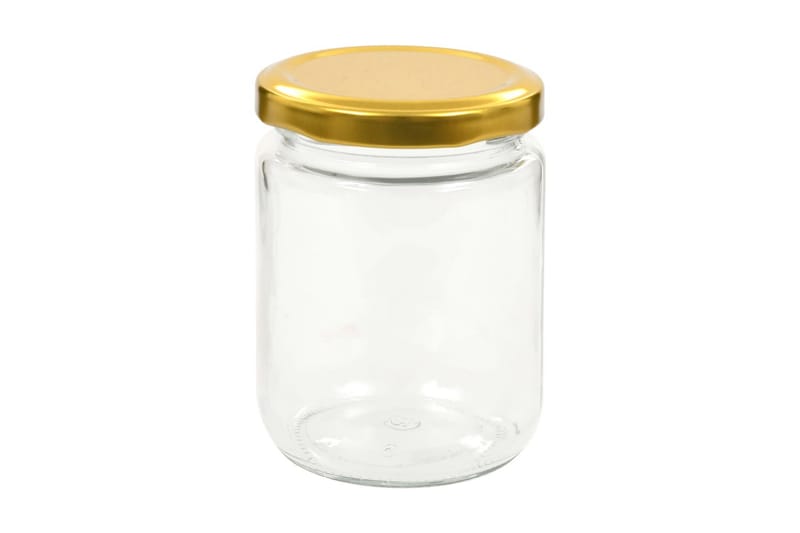 Syltburkar i glas med guldfärgade lock 48 st 230 ml - Guld - Småförvaring - Flaskor & burkar - Förvaringsburk