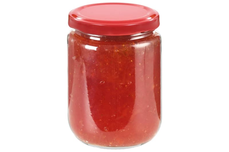 Syltburkar i glas med röda lock 48 st 230 ml - Röd - Förvaringsburk - Småförvaring - Flaskor & burkar