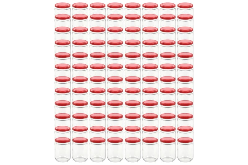Syltburkar i glas med röda lock 96 st 230 ml - Röd - Förvaringsburk - Småförvaring - Flaskor & burkar