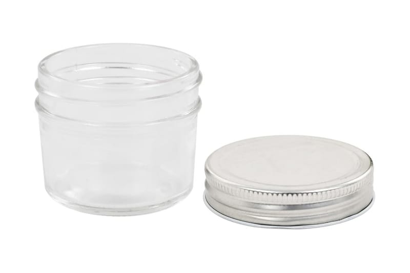 Syltburkar i glas med silvriga lock 24 st 110 ml - Silver - Förvaring - Småförvaring - Förvaringsburk