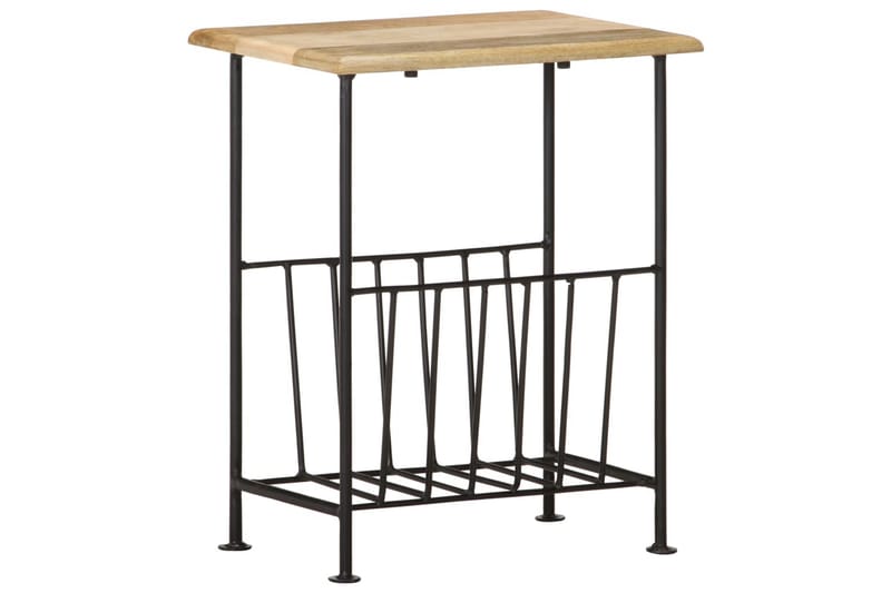 Tidningsställ 40x30x50 cm massivt mangoträ och stål - Svart - Förvaring - Småförvaring
