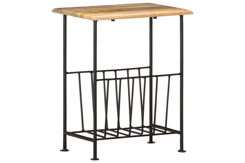 Tidningsställ 40x30x50 cm massivt mangoträ och stål - Svart - Förvaring - Småförvaring