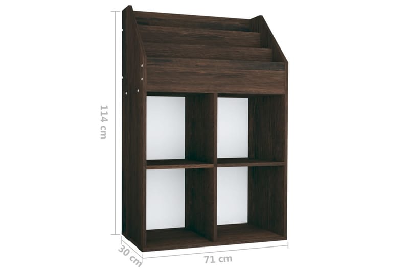 Tidningsställ för barn rökig ek 71x30x114 cm spånskiva - Rökig ek - Förvaring - Småförvaring