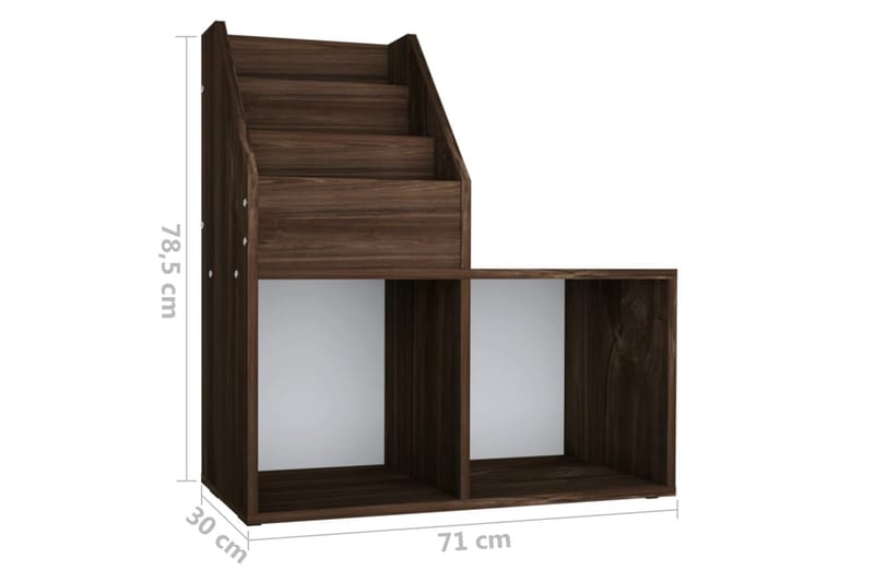 Tidningsställ för barn rökig ek 71x30x78,5 cm spånskiva - Rökig ek - Förvaring - Småförvaring