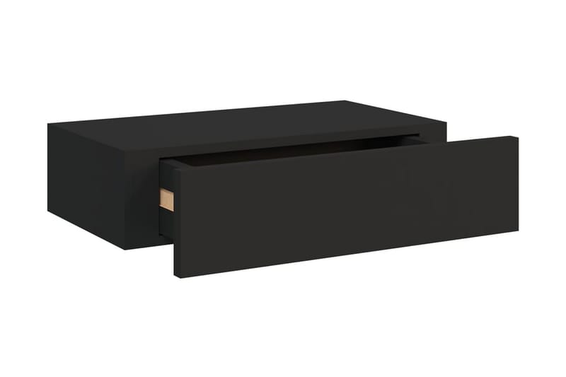 Väggmonterad låda svart 40x23,5x10 cm MDF - Svart - Förvaringslåda