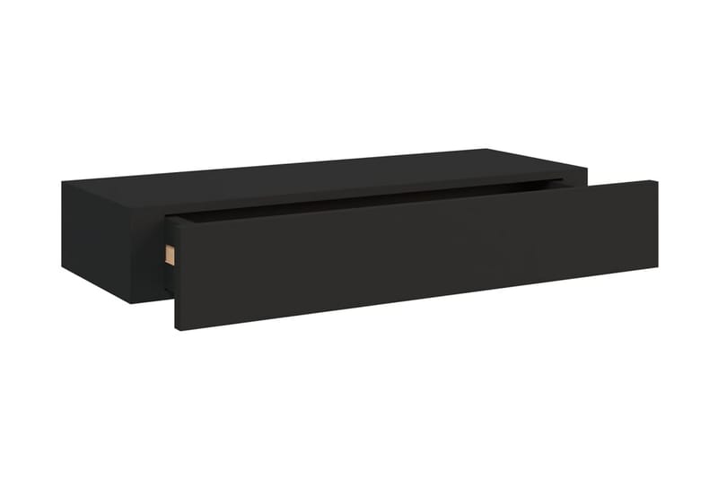Väggmonterad låda svart 60x23,5x10 cm MDF - Svart - Förvaringslåda