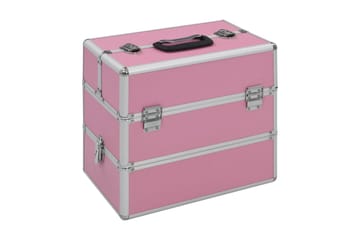 Sminklåda 37x24x35 cm rosa aluminium