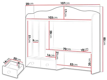 Storys Skrivbordsförlängning 107x85 cm - Beige, ek - Förvaring - Småförvaring