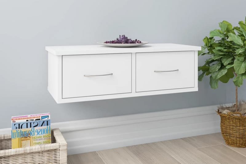 Väggmonterade lådor vit 60x26x18,5 cm spånskiva - Vit - Förvaring - Väggförvaring