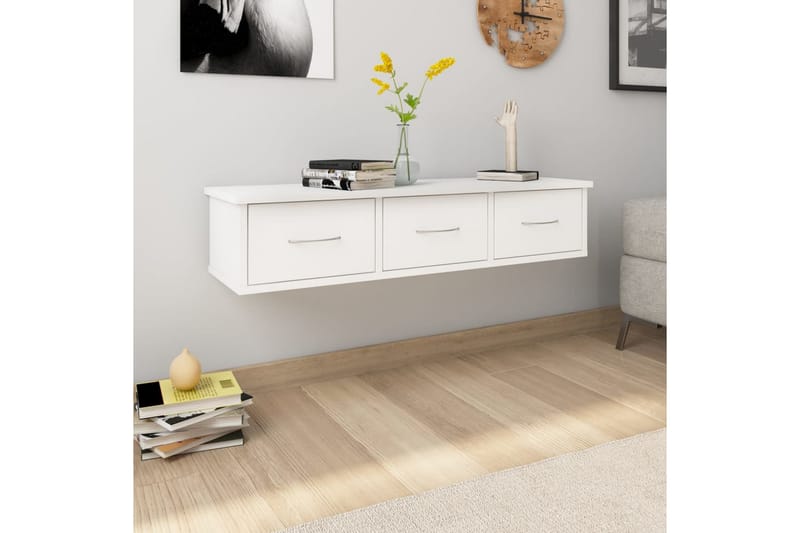 Väggmonterade lådor vit 88x26x18,5 cm spånskiva - Vit - Förvaring - Väggförvaring