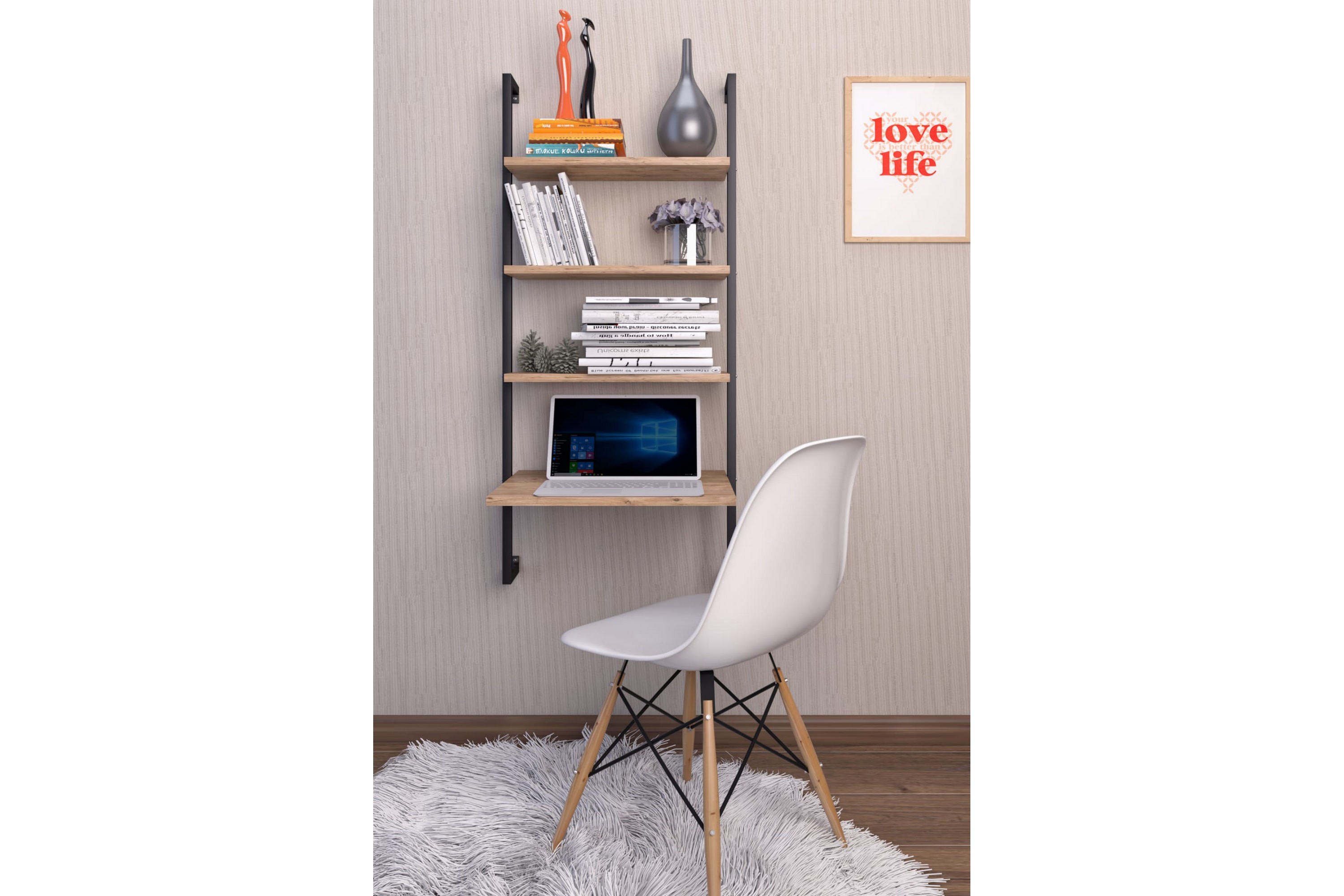 Andifli Väghylla 49x120 cm - Brun