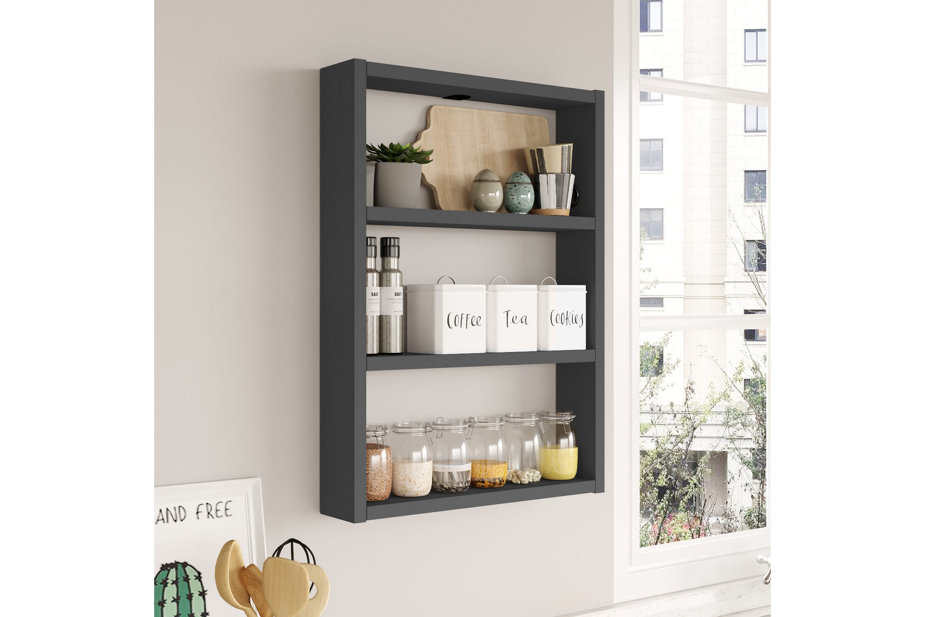 Rinorea Vägghylla 43,2x60 cm - Antracit