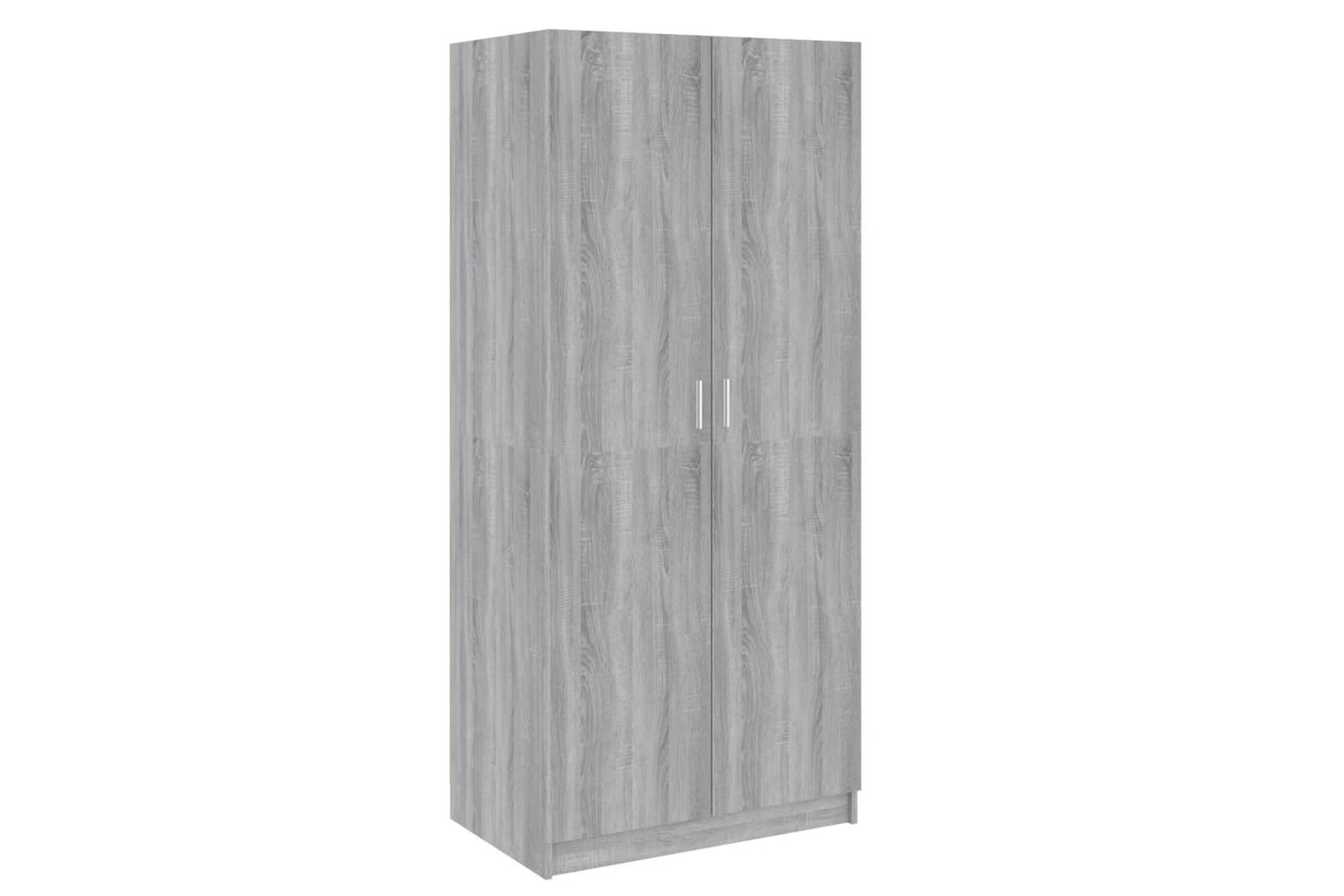 beBasic Klädhängare grå sonoma 80x52x180 cm konstruerat trä - Grey 815352