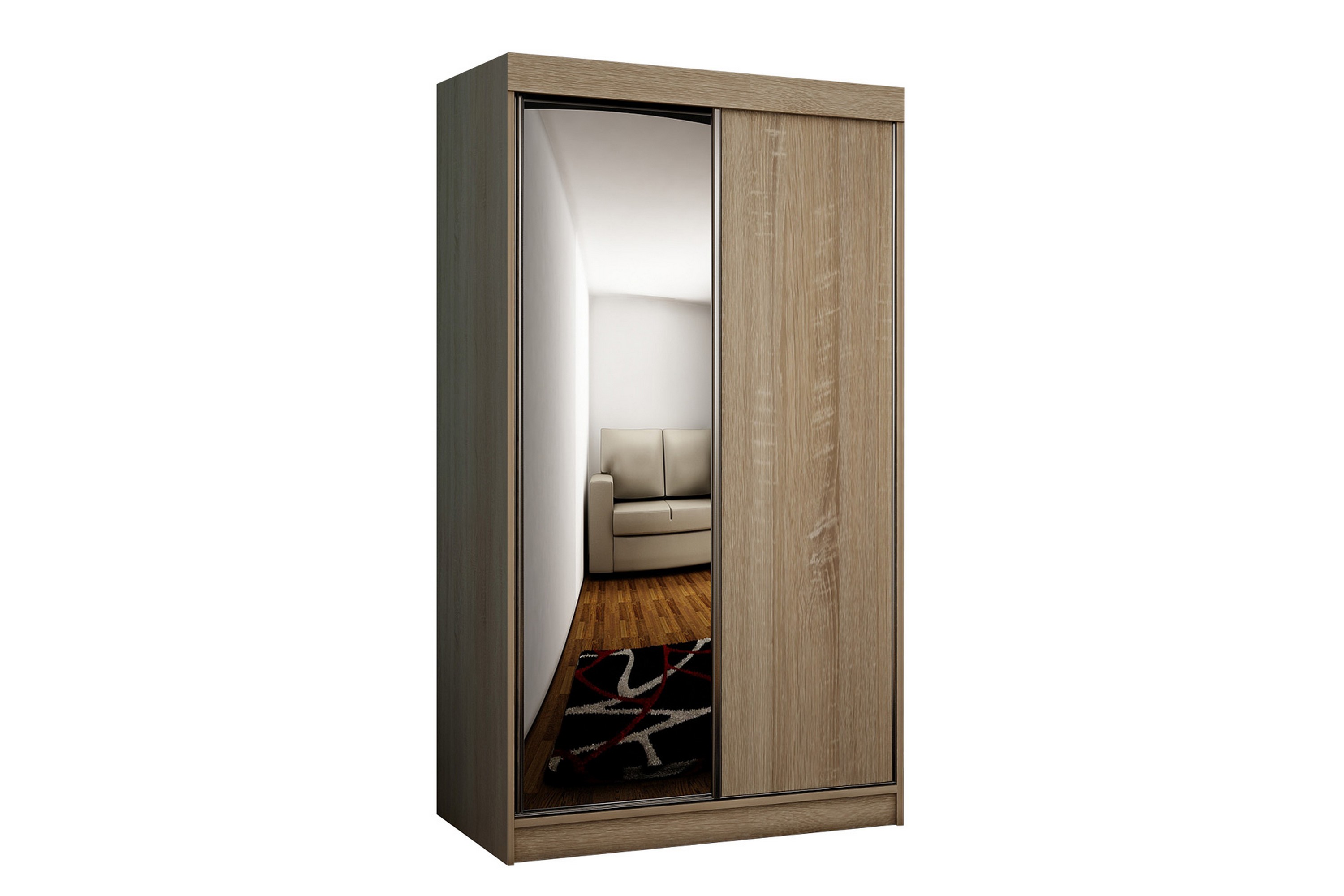 Dunkra Garderob med Spegel LED-belysning BlÃ¥ 100 cm - Sonomaek