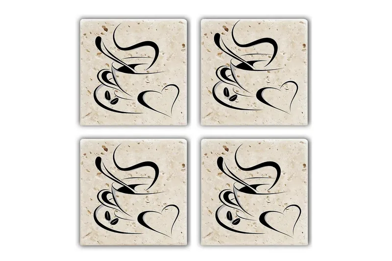 Glasunderlägg 4-pack, Flerfärgad