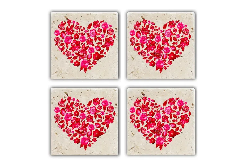 Glasunderlägg 4-pack, Flerfärgad